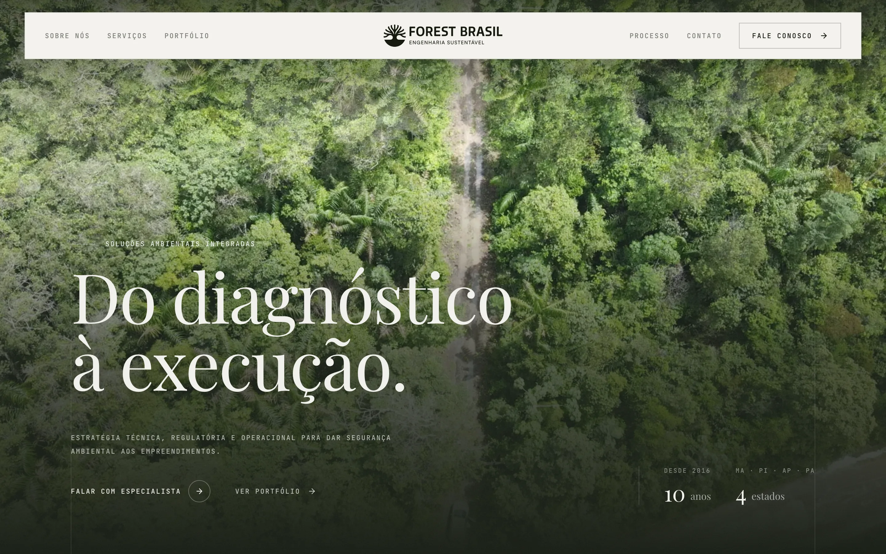 Abertura do site da Forest Brasil