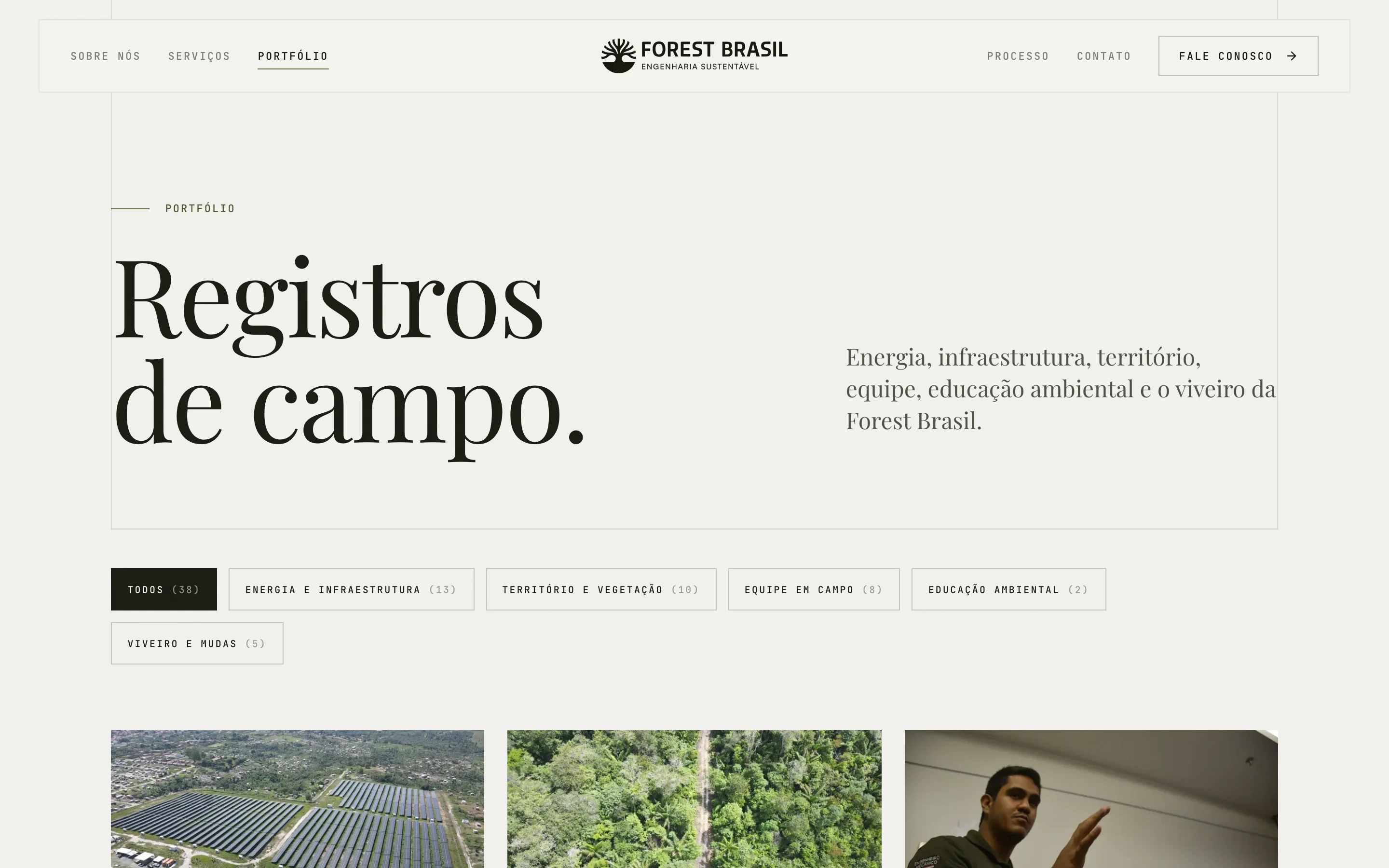 Portfólio da Forest Brasil: Registros de campo, filtrados por frente