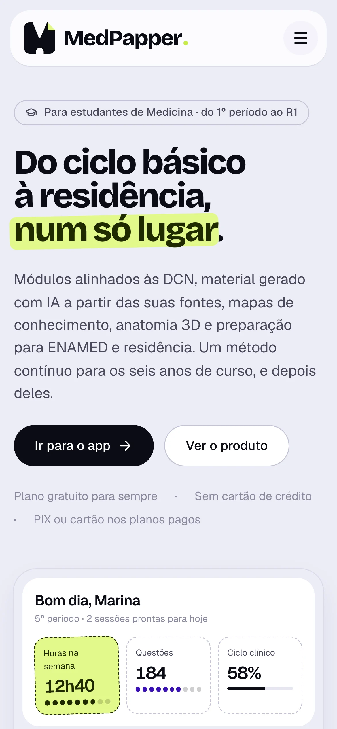 Site MedPapper no celular