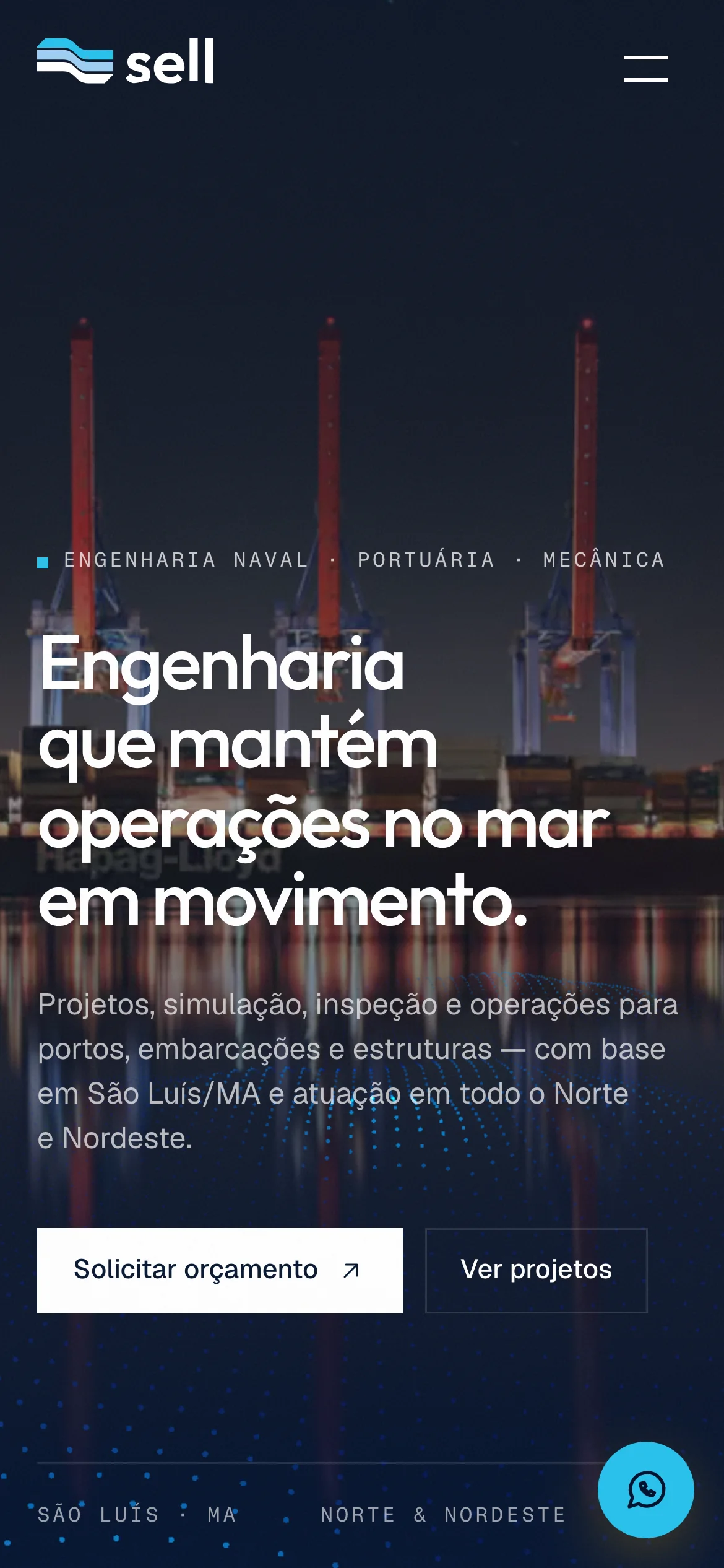 Abertura do site da SELL no celular
