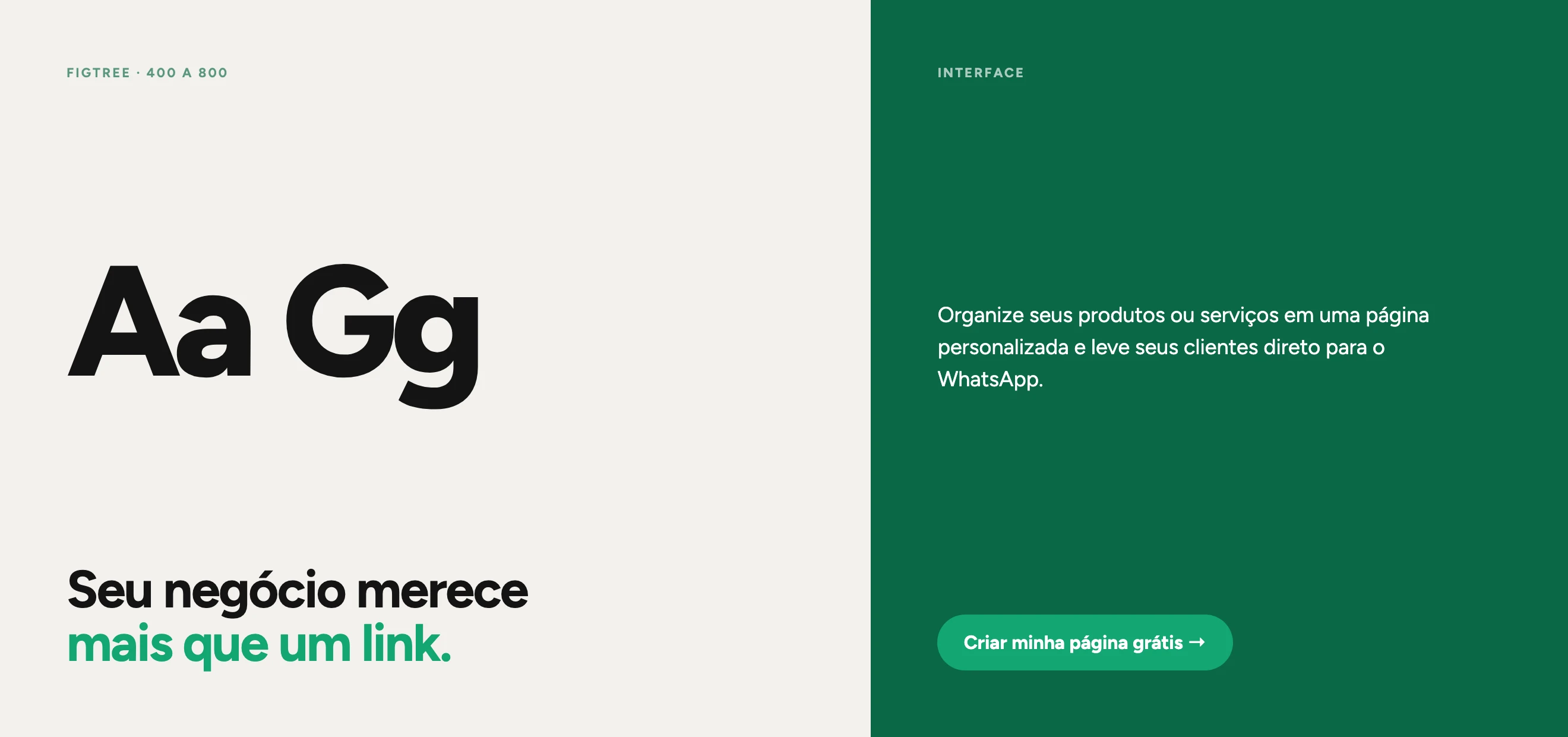 Tipografia Venimin: Figtree em todos os pesos e o botão de conversão