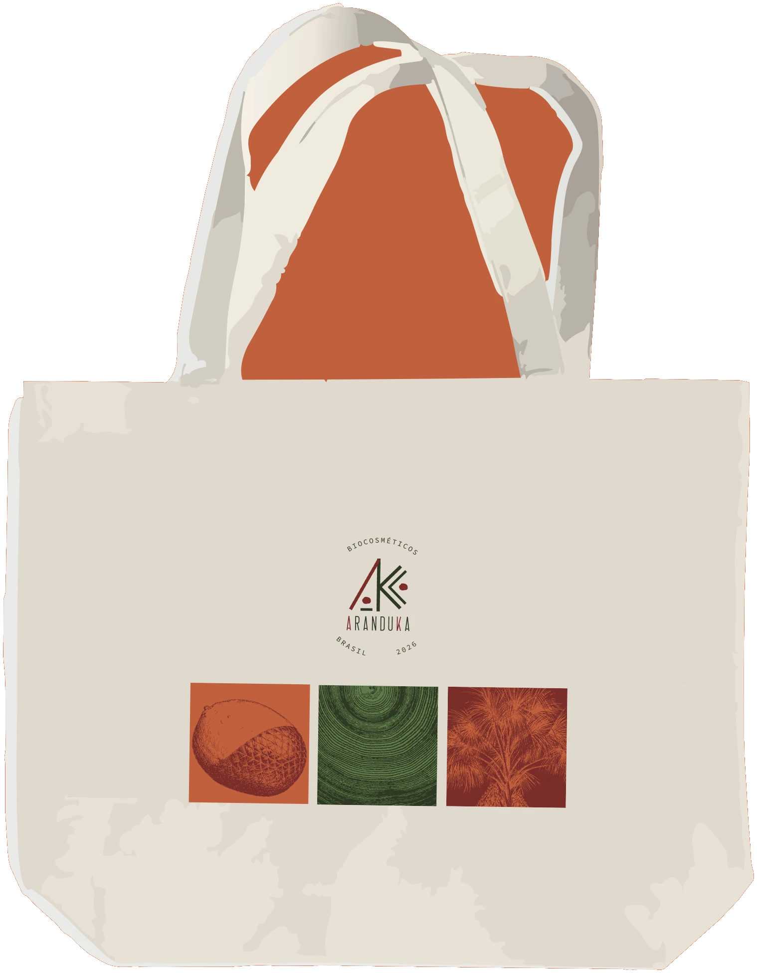 Ecobag em algodão cru com as cores da marca