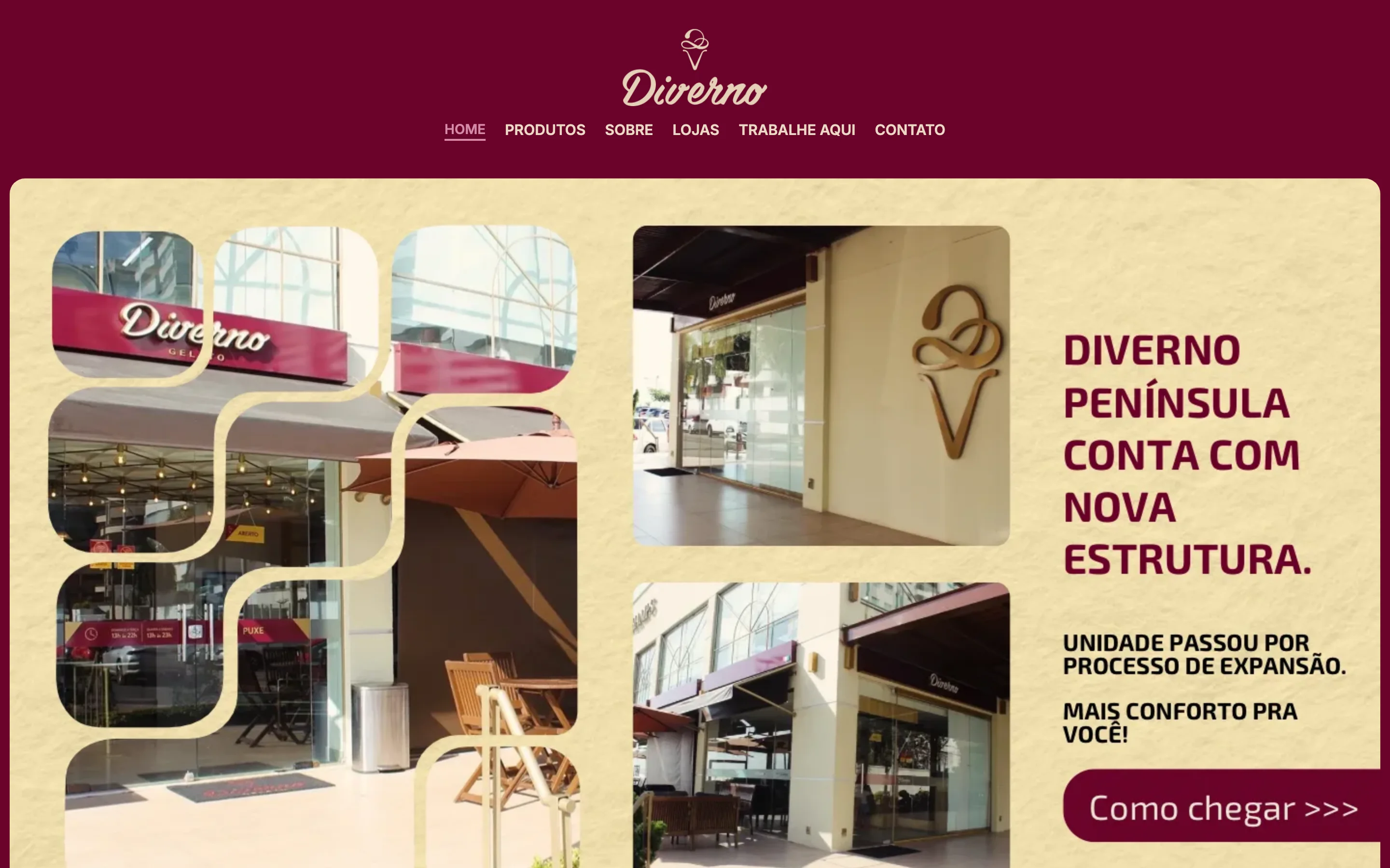 Abertura do site da Diverno Gelato