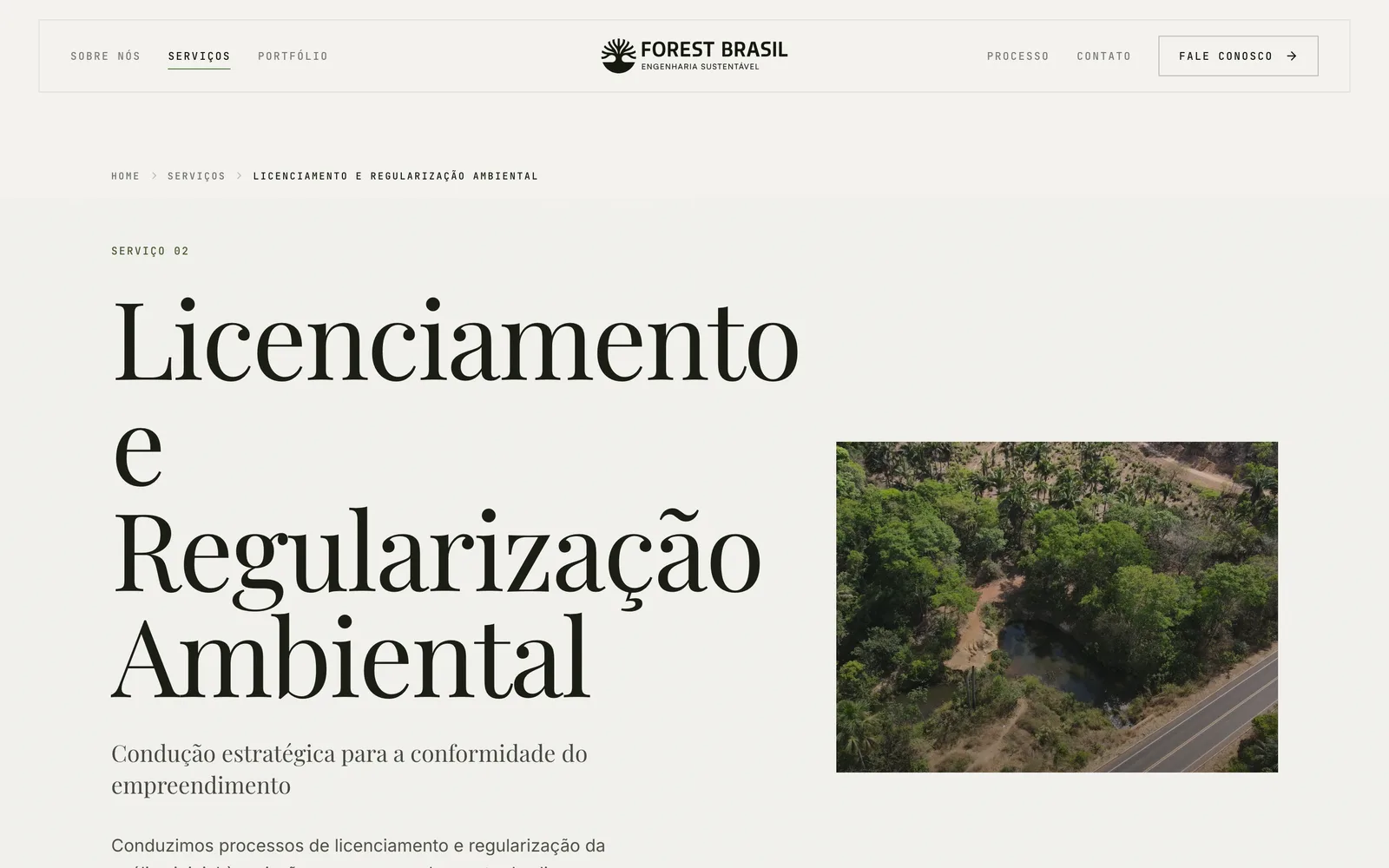 Página de serviço: licenciamento