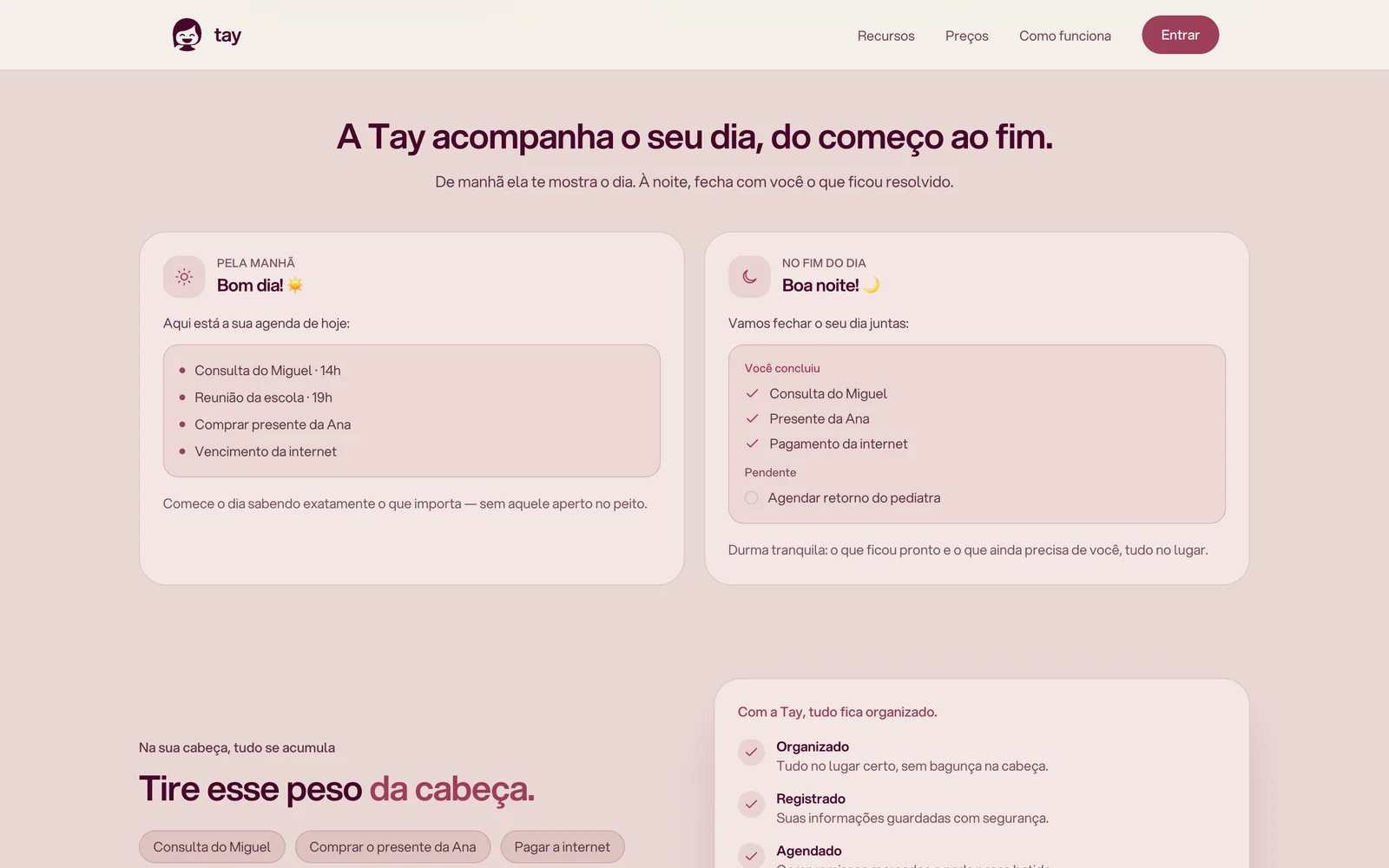 Bom-dia com a agenda, boa-noite com o que ficou