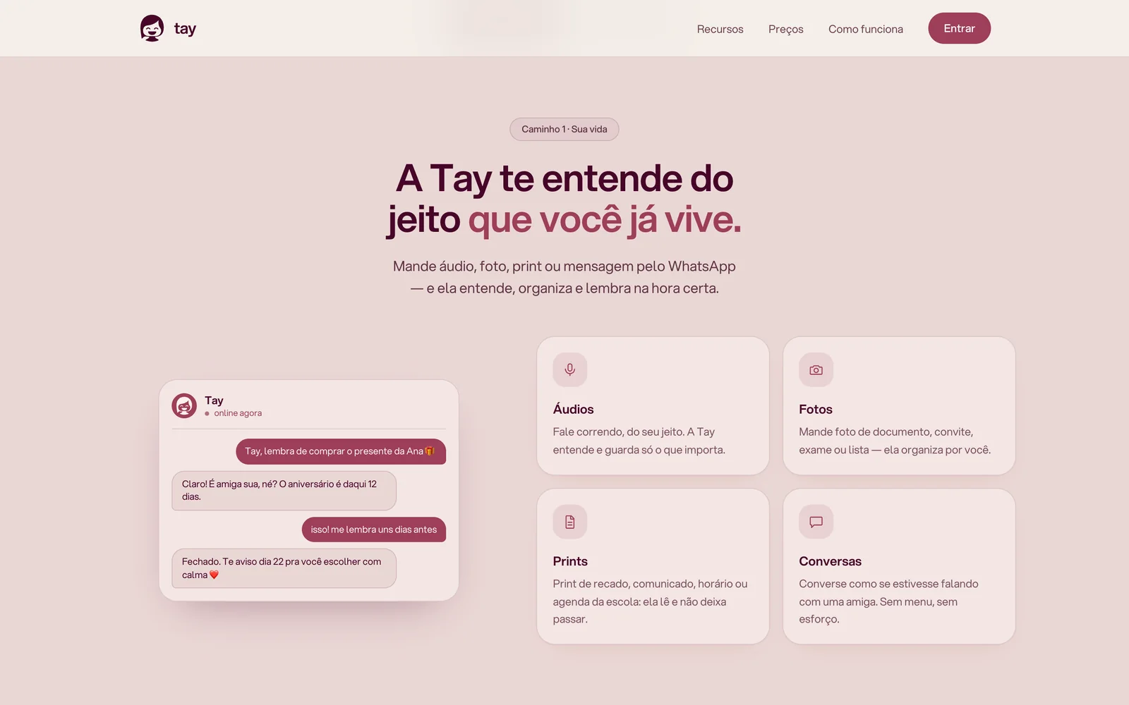 Áudio, foto, print ou mensagem
