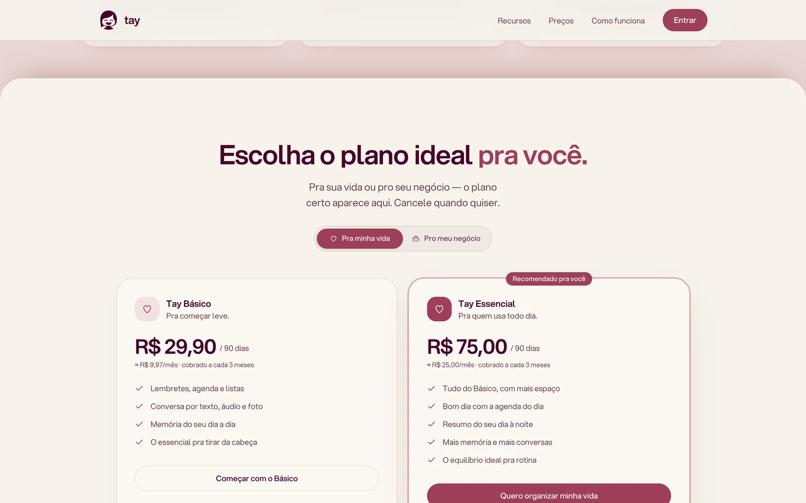 Planos com cobrança recorrente